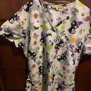 Halloween scrub top